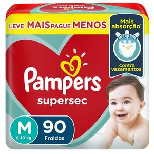 Fralda Pampers SuperSec M 90 Unidades