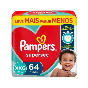 Fralda Pampers SuperSec XXG 64 Unidades
