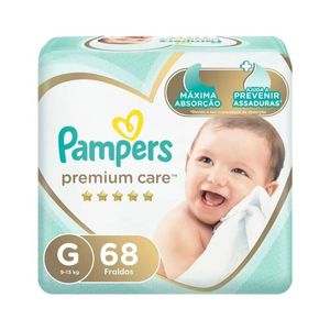 Fraldas Pampers Premium Care Bag G 68 Unidades