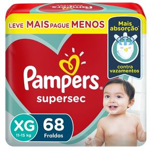 Fralda Pampers SuperSec XG 68 Unidades