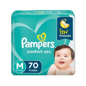 Fralda Pampers Confort Sec Bag Super M 70 Unidades