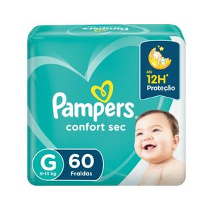 Fralda Pampers Confort Sec Bag Super G 60 Unidades