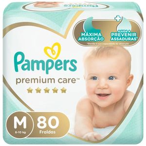 Fralda Pampers Premium Care Bag M 80 Unidades