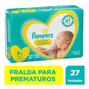 Fralda Pampers Prematuro P 27 Unidades