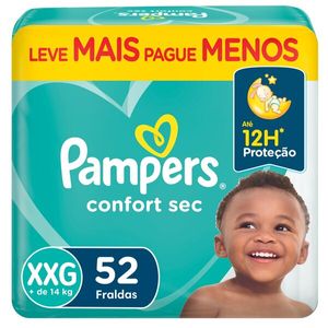 Fralda  Pampers Confort Sec Bag Super XXG 52 Unidades