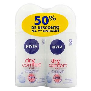 Desodorante Roll-On Nivea Dry Comfort 50% de Desconto na 2ª Un