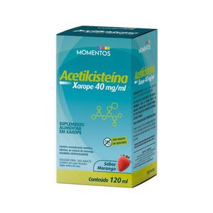 Acetilcisteína Xarope 40mg/ml 120ml Morango Momentos