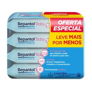 Kit Bepantol Lenços Umedecidos Para Bebês Leve 4 Pague 3 48 unidades