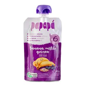 Papinha Infantil Papapá Banana, Mirtilo e Quinoa sem Açúcar 100g