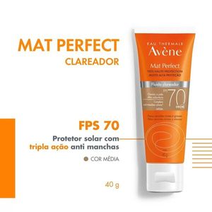 Mat Perfect Fluido Clareador Avene Cor Média FPS70 40g