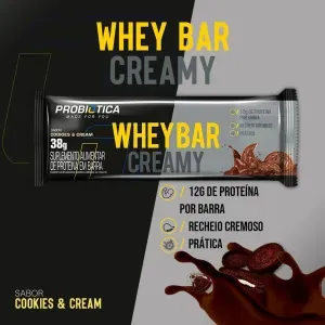 Whey Bar Creamy Cookies & Cream 38g Probiótica