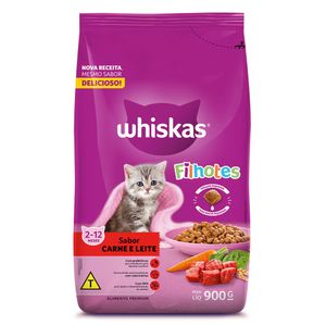 Ração Whiskas 900g Carne/Leite Filhotes