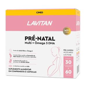 Kit Lavitan Pré-Natal Multi 30 Comprimidos + Ômega 60 Cápsulas Cimed