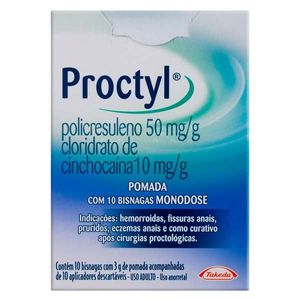 Proctyl Pomada Takeda 3g com 10 Aplicadores