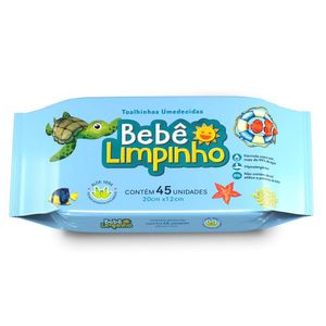 Toalhas Umedecidas Bebê Limpinho 45 Unidades