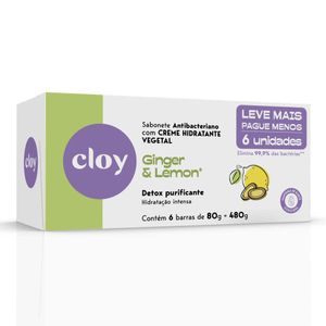 Sabonete Cloy 80g Leve Mais Pague Menos 6 Unidades Ultra Hidratante Ginger e Lemon