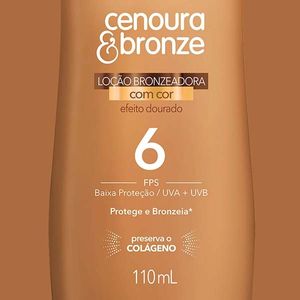 Bronzeador Cenoura & Bronze com Cor FPS 6 Loção 110ml