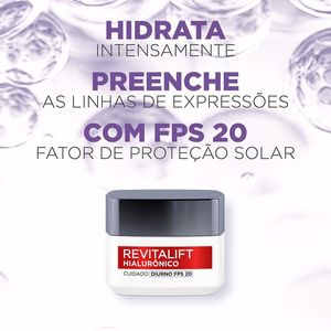 Creme Anti-idade LOréal Revitalift Hialurônico Diurno FPS20 49g