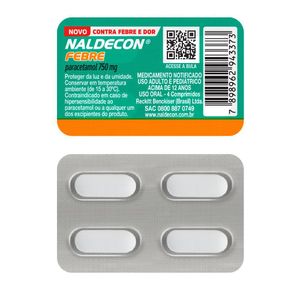 Naldecon Febre 750mg 4 Comprimido Reckitt