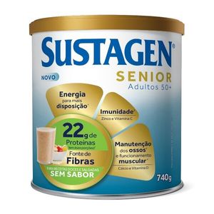 Sustagen Senior Complemento Alimentar 50+ Sem Sabor Lata 740g