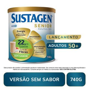 Sustagen Senior Complemento Alimentar 50+ Sem Sabor Lata 740g