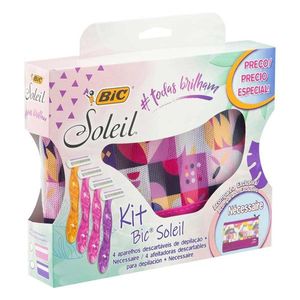 Kit Depilatório Bic Soleil 4 unidades + Necessaire