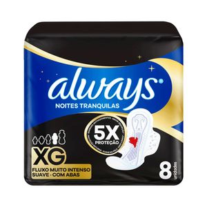 Absorvente com Abas Suave Always Noites Tranquilas XG 8 Unidades