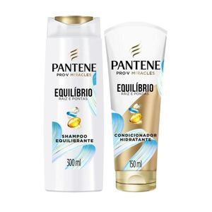 Kit Pantene Shampoo 300ml + Condicionador 150ml Equilíbrio Raiz e Pontas