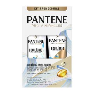 Kit Pantene Shampoo 300ml + Condicionador 150ml Equilíbrio Raiz e Pontas