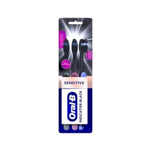 Escova de Dente Oral B - 3 Unidades Indicator Black