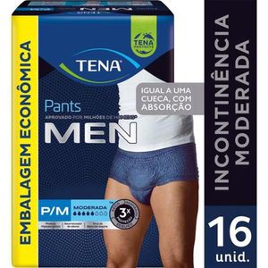 Cueca Descartável Tena Pants Men P/M 16 Unidades