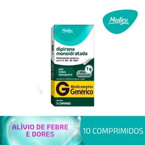Dipirona Genérico Medley 1g 10 Comprimidos