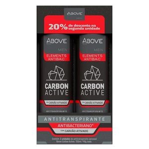 Desodorante Above Aerossol 150ml 2 Unidades Carbon Active 20%