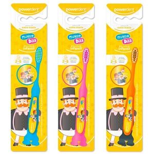 Escova Dental Infantil Powerdent Mundo Bita 1 Dentinho Macia 1 Unidade