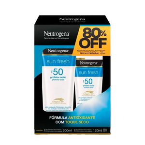 Kit Neutrogena Protetor Sun Fresh FPS50 200ml + 80% Desconto Sunfresh FPS50 120ml