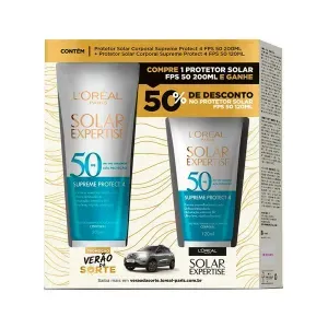 Kit LOreal Paris Solar Expertise Supreme Protec 4 Protetor Solar Corporal FPS50 200ml + Protetor Sol