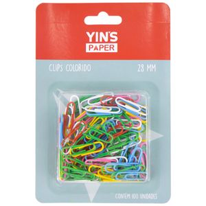 Clips Redondo Colorido Yins Paper 28mm 100 unidades