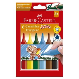 Canetinha Hidrográfica Faber-Castell Jumbo Triangular 6 Cores