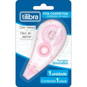 Fita Corretiva 5mm x 6m Rosa Claro Tilibra