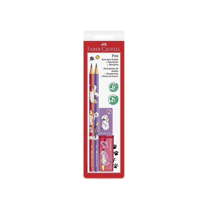 kit-faber-castell-pets-lapis-borracha-apontador-10036579