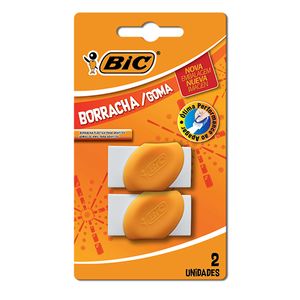 Borracha Bic Branca 2 Unidades