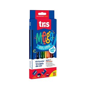 Kit Lápis de Cor Tris Megasoft Cjto12c 15 Pc