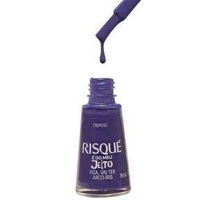 Esmalte Risqué Fica Vai Ter Arco-Íris Roxo