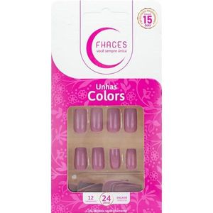Unhas Postiças Fhaces Nail Encanto Colors Rosa 24 unidades