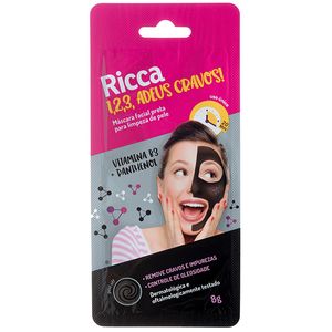 Máscara Facial Ricca 8G Preta Limpeza De Pele