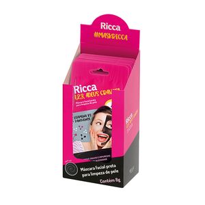 Máscara Facial Ricca 8G Preta Limpeza De Pele