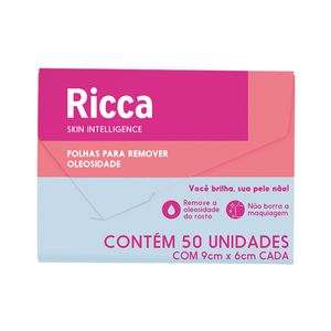 Lenços Removedores de Oleosidade Ricca 50 unidades