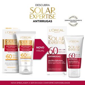 Protetor Solar Facial LOréal Solar Expertise Antirrugas sem Cor FPS60 40g