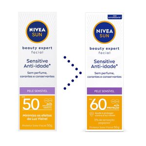 Protetor Nivea Facial Beauty Expert Sensitive FPS60 50g