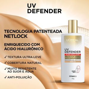 Protetor LOréal Facial UV Defender Cor 3 0 FPS60 40g